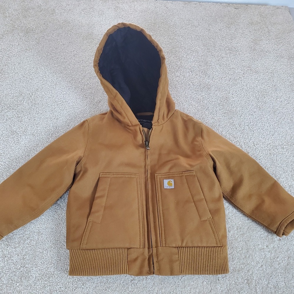 Carhartt Jacket Toddler Size 2T Brown Insulated Duck Canvas Hooded Rugged - Picture 15 of 16